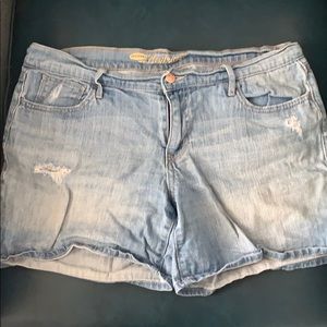 Light wash denim shorts